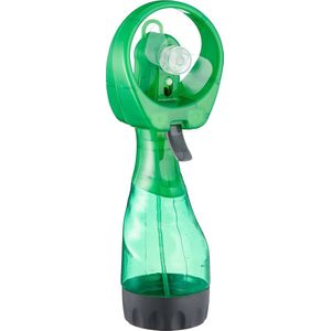 Cepewa Ventilator/waterverstuiver voor in je hand - Verkoeling in zomer - 25 cm - Groen