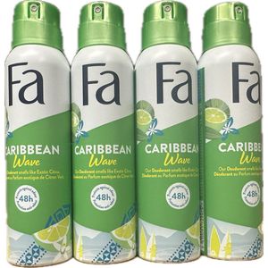 FA Deo Spray - Caribbean Wave - Voordeelverpakking 4 x 150 ml