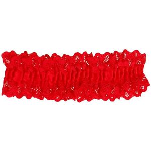 Kousenband grote maat - rood met kant