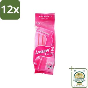 Benson - Laser Twin Women - Wegwerpscheermesjes - Voor Vrouwen - 10 Mesjes - Voordeelverpakking - 12 stuks - Gladde huid - Scheermesjes