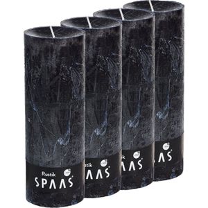 SPAAS Kaarsen - Zwarte Rustieke Kaarsen 68/190 mm - Stompkaars - Set van 4 Stuks - ± 95 Branduren - Voordeelverpakking