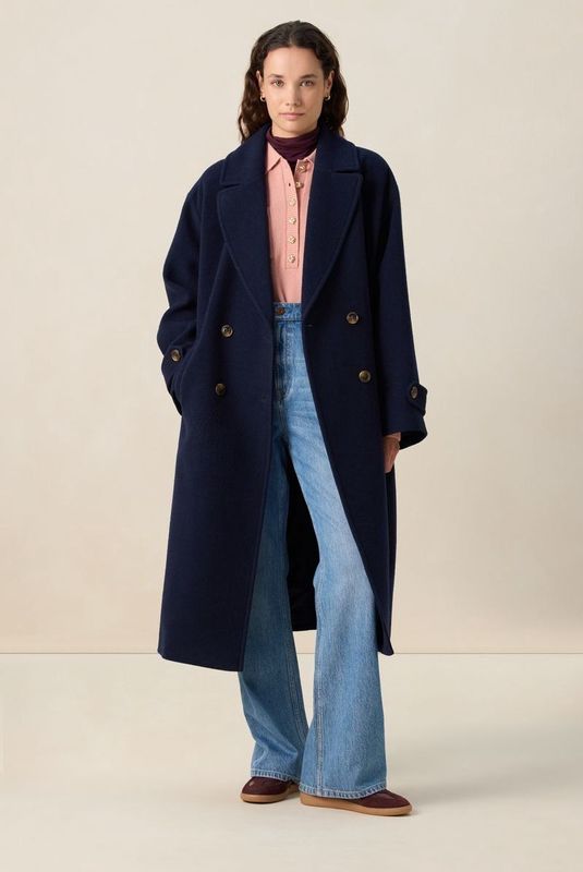 Sissy-Boy - Wollen Jas - Donkerblauw - Regular Fit