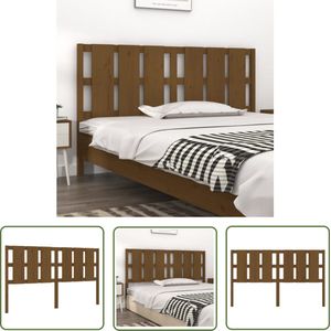 The Living Store Hoofdbord 165,5x4x100 cm massief grenenhout honingbruin - Hoofdboard - Grenenhout - Hoofdeinde - Rustic - Hout