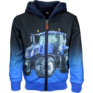 S&C Vestje blauwe tractor zwart Kids & Kind Jongens Blauw, Zwart - Maat: 86/92