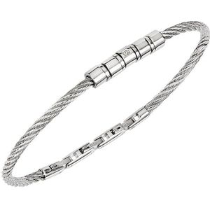Breil - Loop - Herenarmband - Staal - Verzilverd met Zirkonia - Verstelbaar van 17,5 tot 20 cm