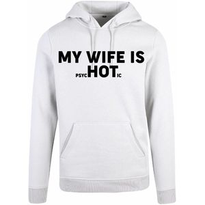 7311 - Hoodie - My wife is...-White-XL