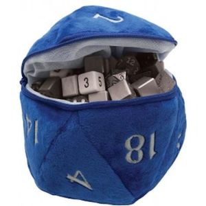 D20 Plush Dice Bag - Blue