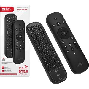 Bluetooth Air Mouse Afstandsbediening met Toetsenbord en IR-leerfunctie voor Smart TV en Android TV Box