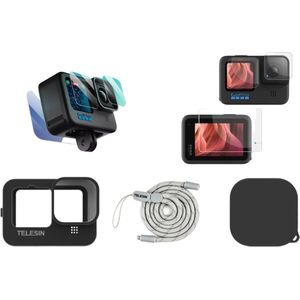 Telesin Siliconen Hoesje Voor GoPro 11 10 9 - Zwart