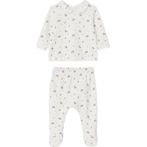 Vertbaudet Fluwelen pyjama met bloemmotief baby 2-delig