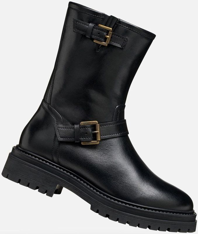 Geox - Iridea - Enkellaarsjes - Zwart - Met Elastische Inzet