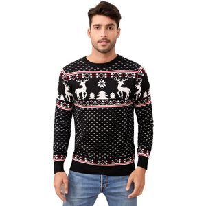 Familie Kersttrui Ronde Hals Rendier Sneeuwvlokken Gebreide Trui