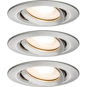 Paulmann Nova inbouwspot LED - IP65 - set van 3 zwenkbaar - 7 W - GU10 - straalwaterdicht