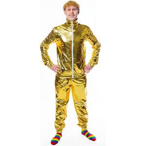 Fout trainingspak - Retro - Foute party kleding - 80s kostuum - Dames - Heren - Goud - Maat XL/XXL