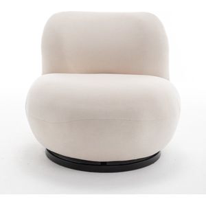 Draai fauteuil Lara velvet creme draaibare fauteuil