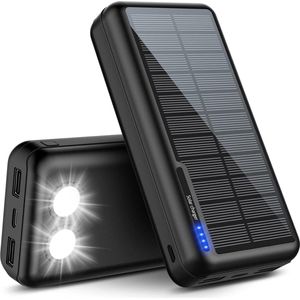 Solar Powerbank - Powerbank op zonne-energie - 26800 mAh - Externe accu - Powerbank - Draagbare oplader - Mobiele telefoon - Accupack voor camping - Outdoor