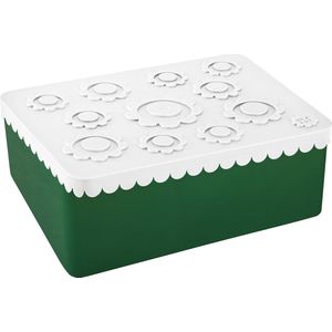 Brooddoos / Lunchbox Flower White/dark green- Blafre