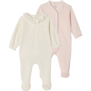 Envie de fraise - Set van 2 Babyslaappakje - Fluweel - Meisje - Personaliseerbaar