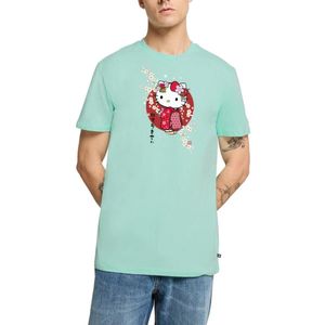 Hello Kitty In Een Rode Kimono En Kersenbloesems Premium T Shirt Heren