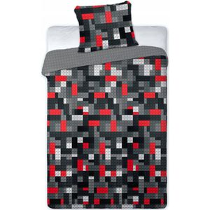 Kinderbeddengoed 160x200 Katoen - Gamer Blokken Print