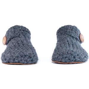Kingdom of Wow - Sloffen Enkelhoogte Wol Barefoot Charcoal Grijs Maat 42/43 - Handgemaakt