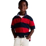 Tommy Hilfiger Bold Stripe Korte Mouw Poloshirt Rood 8 Years Jongens
