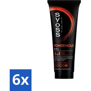 Syoss - Power Hold - Haargel - Extra Sterke Fixatie - 250 ml - Voordeelverpakking - 6 stuks