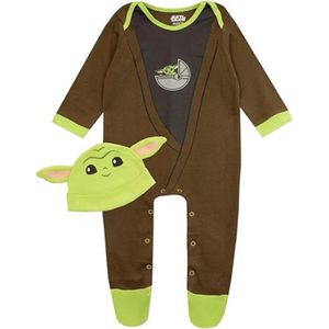 Baby Jongens Pyjamapakje En Hoedenset - The Mandalorian Baby Yoda - Zachte Nachtkleding Voor Pasgeborenen En Peuters