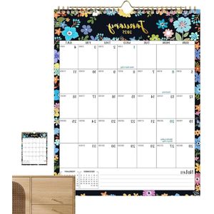 Vertical Monthly Wall Calendar January 2025 - June 2026 | Large Blocks & Thick Paper .