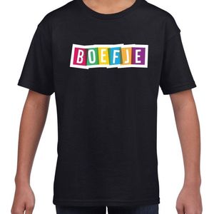 Boefje fun tekst t-shirt zwart kids - Fun tekst / Verjaardag cadeau / kado t-shirt kids 134/140