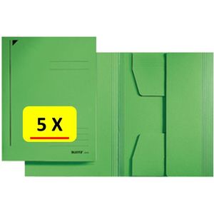 5 x Dossiermap - A4 - Leitz - Manilla karton - groen