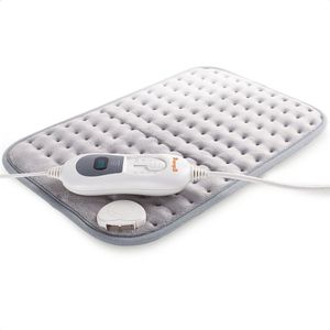 Goliving Warmtekussen elektrisch – Warmte Kussen Voor Nek en Schouder – 3 Warmtestanden – Timer–functie – Machinewasbaar – 100 Watt – Fleece – 30 x 40 cm – Grijs