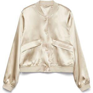 Vero Moda Jas Vmalice Ls Satin Bomber Exp 10340941 Gold Colour Dames Maat - XL