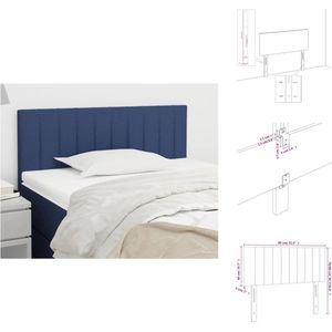 vidaXL Hoofdbord - Blauw - 80 x 33.5 x 78 cm - Stijlvol en comfortabel - Bedonderdeel