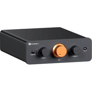 Fosi Audio P4 - Mini Voorversterker met 3 RCA-ingangen - Preamp voor Versterkers/Actieve Subwoofers/Luidsprekers