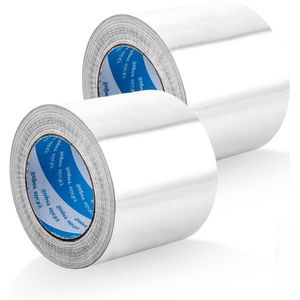 Aluminium Zilver Plakband - 2 stuks - 100 mm x 50 meter - Hittebestendig - Zelfklevend Optimaliseer en repareer met deze 100 mm brede aluminium tape voor afdichting en reparatie. Hittebestendig en zelfklevend. Set van 2 rollen. Lengte: 50 meter.