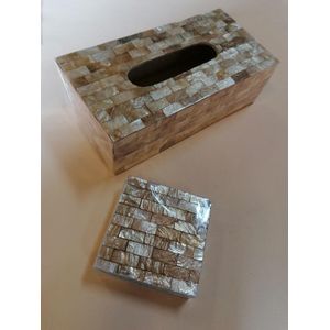 tissue box zakdoekhouder tissuehouder doos schelpen schelpendoos