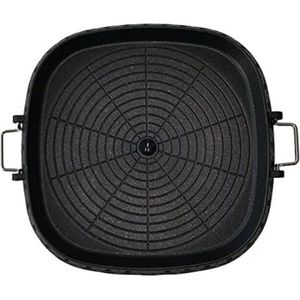 S&Dshopline® - Premium grillopzetstuk, grillplaat, grillpan voor gasfornuis, camping, tafelgrill, Bulgogi, Korea, BBQ, vierkant
