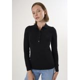 Felix Hardy Trui Met Polokraag En Knopen - Polo Shirt - 100% Katoen Dames Zwart - L