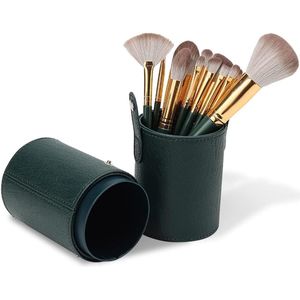 Kwastenset voor make-up applicatie - 14 stuks - inclusief wenkbrauw- en oogkwasten