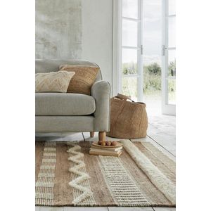 Flycarpets Medina Modern Jute - Laagpolig Vloerkleed - Naturel / Creme - 200x290 cm