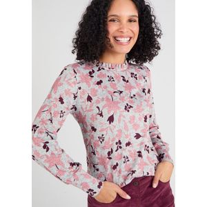 Damart - T-shirt col volanté maille chaude - Dames - Roze - XL
