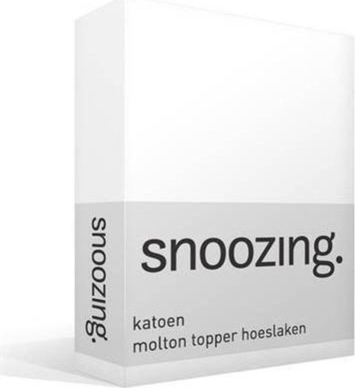 Snoozing - Katoen - Topper - Molton - Hoeslaken - Lits-jumeaux - 200x220 cm - Wit