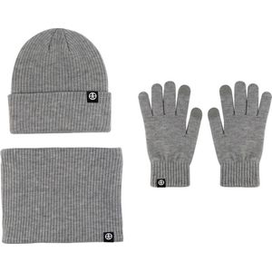Muts Sjaal Handschoenen Set Dames Muts Sjaal en Warme Touchscreen Handschoenen Set 3 Stuks Zachte Warme Winter Heren Gebreide Muts Set