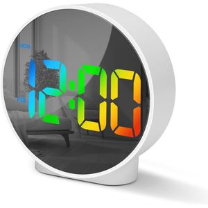 Digitale wekker met gebogen led-display en dubbel alarm