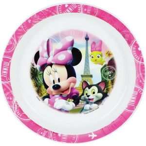 Kunststof ontbijtbordje plat Disney Minnie Mouse 22 cm - Onbreekbare kinder bordjes