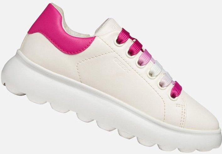Geox - Puffypop A - Sneakers - Wit - Donker Fuchsia Details