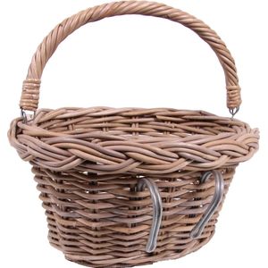 Fietsmand riet - 40x36x25 cm Rotan met handvat en stuur haak