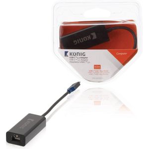 Konig USB-C naar Gigabit Ethernet LAN adapter - 0,15 meter