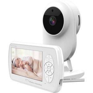 Marviotek - Babyfoon met Camera - Baby Monitor - Binnencamera - CMOS - 1080P - 2MP - Draadloze - Nanny-camera - Wit